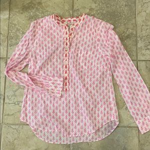 J. Crew pink and red floral tunic